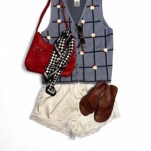 Insane vintage vtg 70s 80s 90s cottagecore boho sweater vest